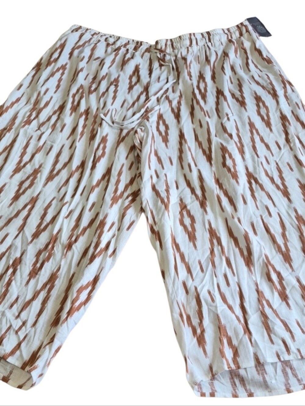 Vince Camuto Delicate Ditsy Wide Leg Crop Pants 3X Linen Blend NWT